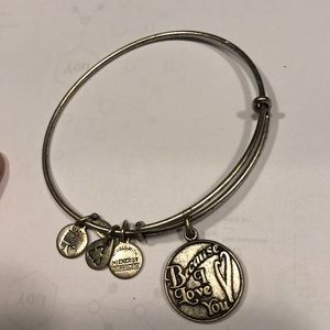 Silver Alex and Ani ‘Because I Love you’ bracelet